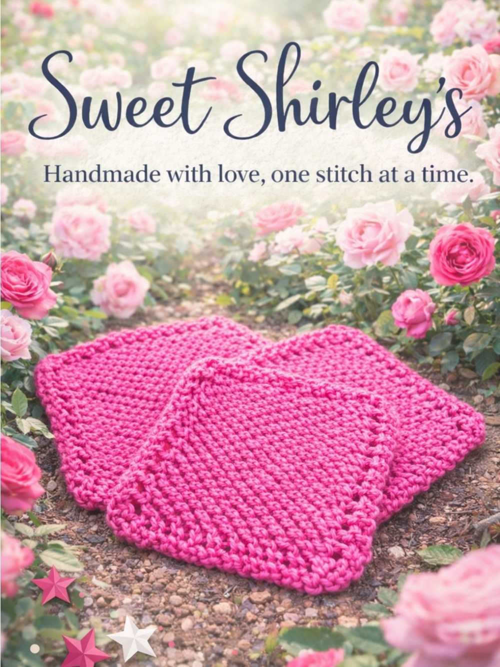 Bundle of 3 Sweet Shirley’s “Fuchsia” Dishcloth